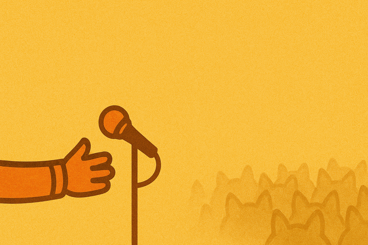 Illustration: stage and microphone