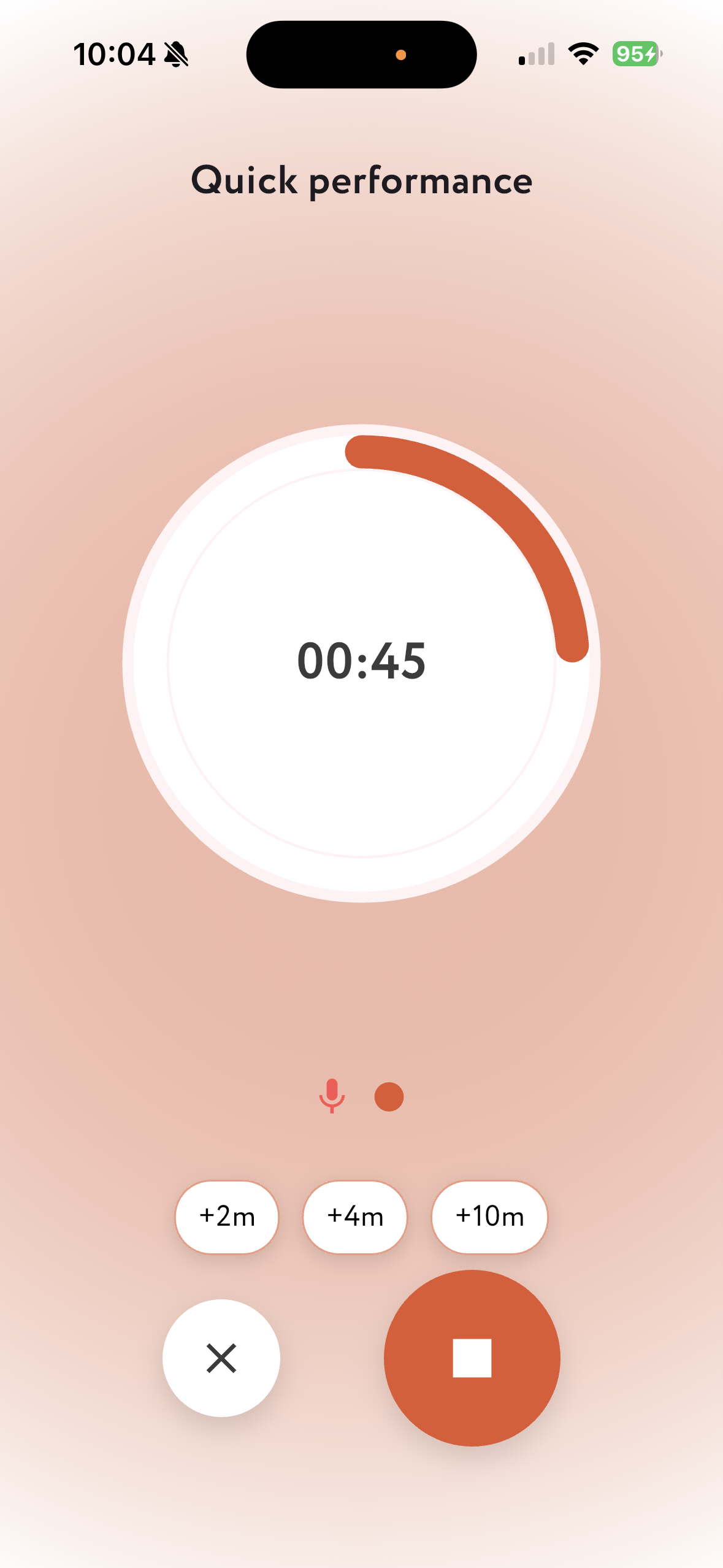 Performance Mode Screen